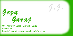 geza garaj business card
